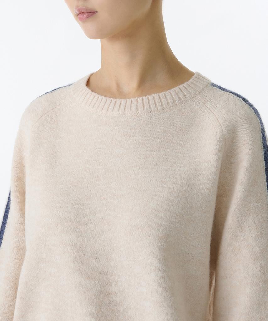 MUSINSA STANDARD WOMAN Женский свитшот с круглым вырезом из трикотажа [Слоновая кость]