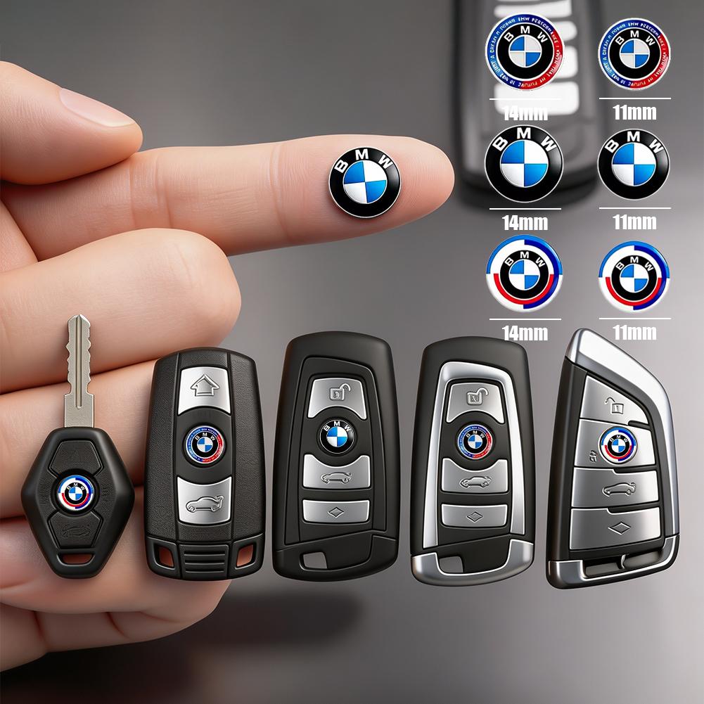 For BMW M X1 X3 11/14mm 3D Aluminum Car Key Logo Emblem Decor Sticker Accessories For BMW E90 G80 M3 G30 M5 F82 F83 F20 F21 G42 F95 F96 G06 G07