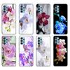 Черный чехол из ТПУ для Samsung Galaxy A12 A22 A32 A42 A52 A72 4g 5g S21 PLUS Ultra задняя крышка цветы орхидеи красочные