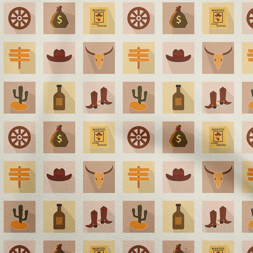 oneOone Cotton Poplin Gray Fabric Cowboy Quilting Supplies Print Sewing Fabric By The Yard 42 Inch