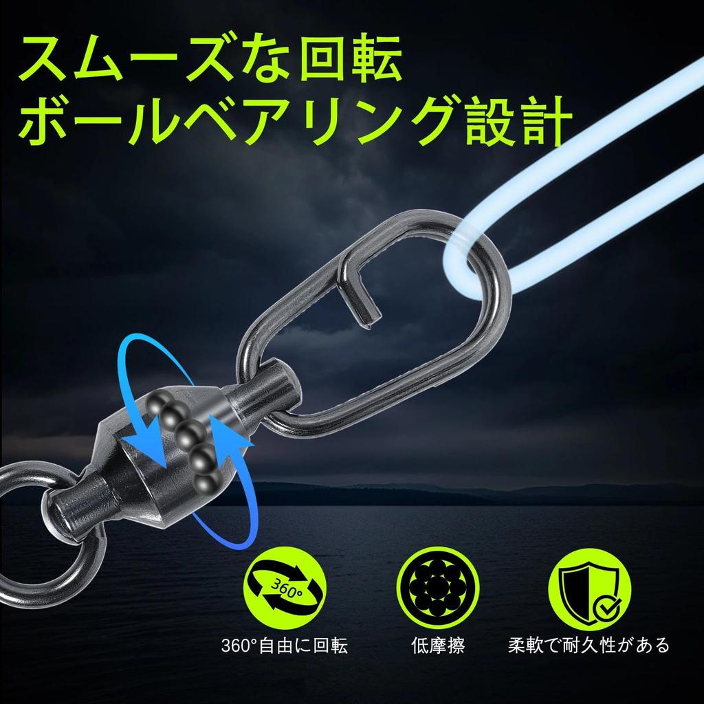 9KM DWLIFE Fishing Swivels Ball Bearing Stainless Freshwater Compatible & Snaps, 25-Piece Set, Quick-Change Snaps, High-Strength Swivels, Steel,