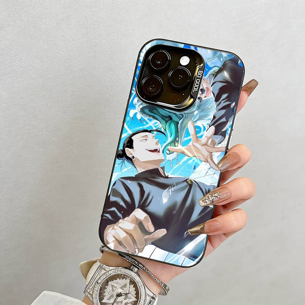 Jujutsu Kaisen Group Photo Phone Case For iPhone 17,16,15,14,13,12,11 Plus,Pro Max,XS,Colorful Silver Black Cover