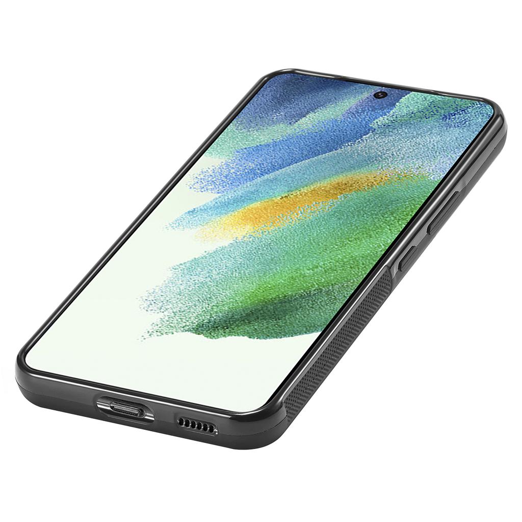 LC.IMEEKE Тонкий чехол для телефона для Samsung Galaxy S21 FE 5G Текстура углеродного волокна Искусственная кожа ПУ+ТПУ+ЭВА Накладка