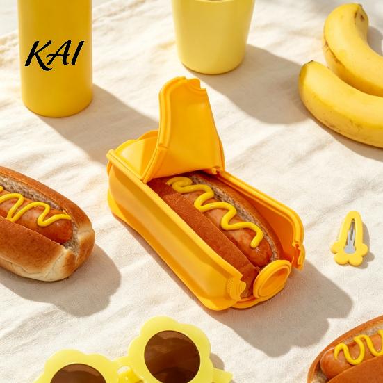 Leak Proof Food Storage Food-grade Silicone Taco Holder, Flip-top Buckle Design Burrito Portable Lunch Box Box, Leak-proof Handling for Picnic School