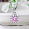 Новые милые женские ожерелья с розовым фианитом, простые стильные аксессуары для вечеринки, модное ожерелье с подвеской, ювелирные изделия