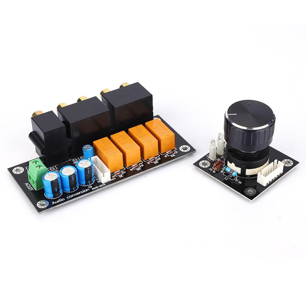 Плата выбора аудиосигнала, 4-канальная плата переключения аудиовходов, селектор входов переменного тока 12~15 В