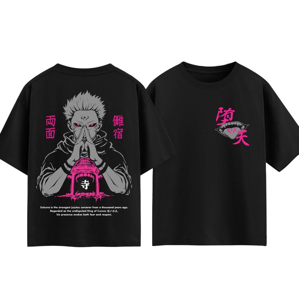 Anime Jujutsu Kaisen Ryomen Sukuna T-shirt Men Women Summer Cotton Y2K Clothing Fashion Breathable Anime Fans Short Sleeve Tops