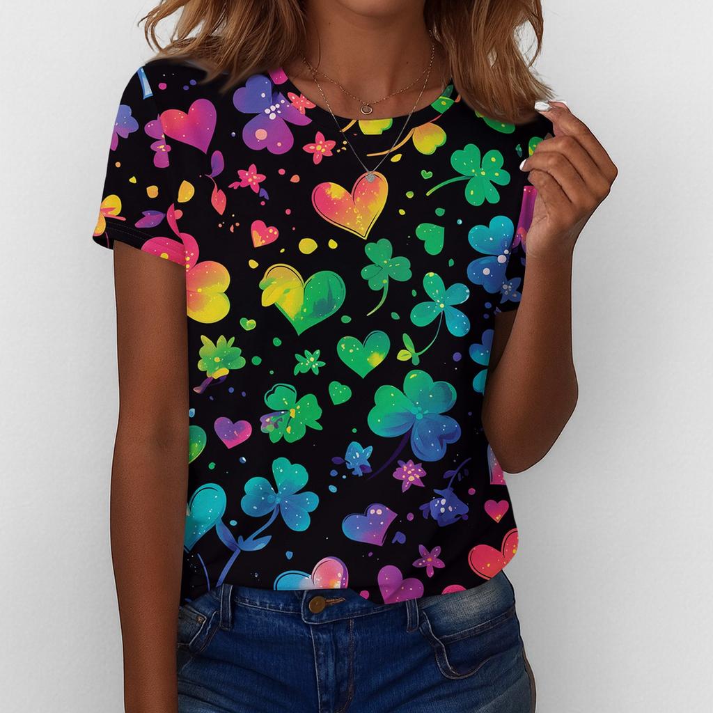 Women's T Shirt Tee Print Short Sleeve Daily Weekend Fashion Basic Regular Top  St. Patrick's Day
