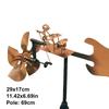 Metal Drummer Windmill Statue Beat The Drums with The Wind Decorative Wind Power Rock Art Statue for Yard Art Lawn Garden Decor