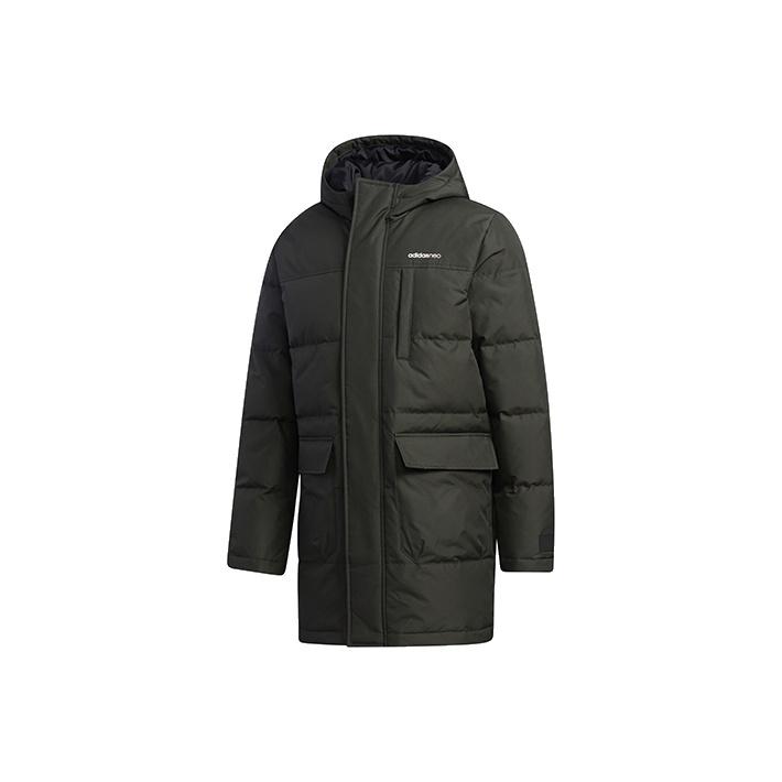 adidas Neo Winter Down Parka Спортивная куртка средней длины с капюшоном Мужская верхняя одежда Земляно-коричневый GJ8779