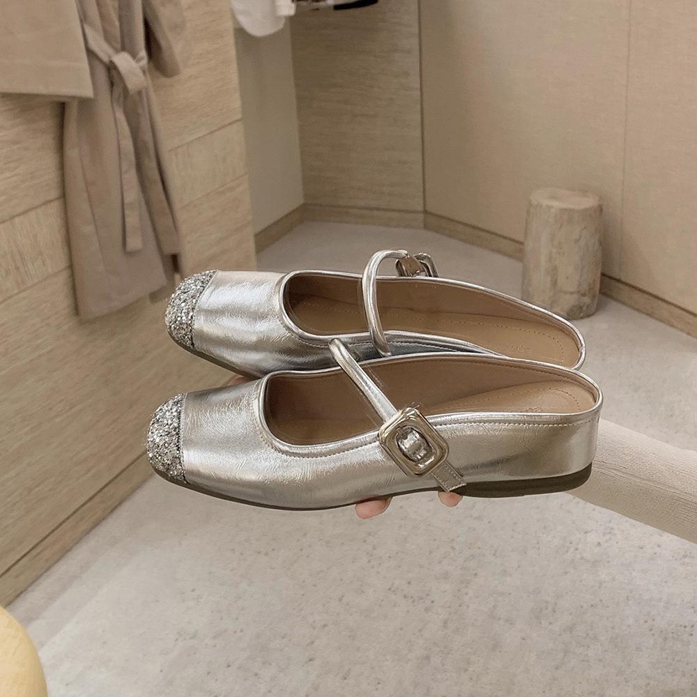 Овчина виноградная мать 4см внутренняя высота увеличение блеск сращивание одно слово квадратная голова ленивый мешок голова половина тапочек женская летняя одежда