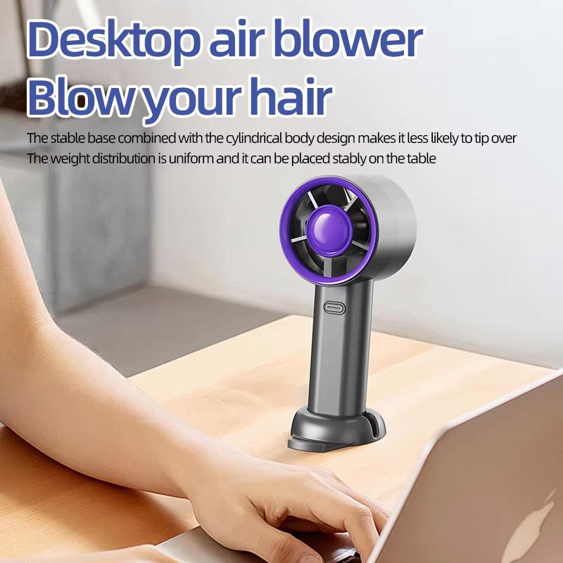 Portable Usb Rechargeable Handheld Fan With Phone Holder Low Noise Strong Airflow Suitable For Office Outdoor And Commuting Use
