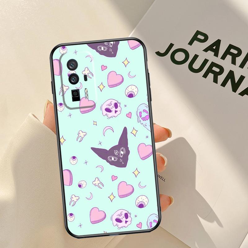 Пастельно-розовый готический чехол для девочки-ведьмы для Xiaomi 14 15 Ultra 13T 14T 15T Pro 17 Pro Max POCO X7 Pro X3 X5 X6 F5 F6 F7 F8 Чехол