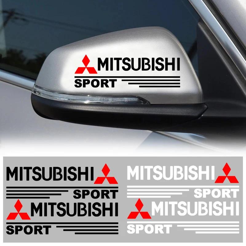 Car Rearview Mirror Decor Stickers Badge Emblem Decal Accessories For Mitsubishi ASX Lancer Pajero Outlander L200 EVO Lancer EX