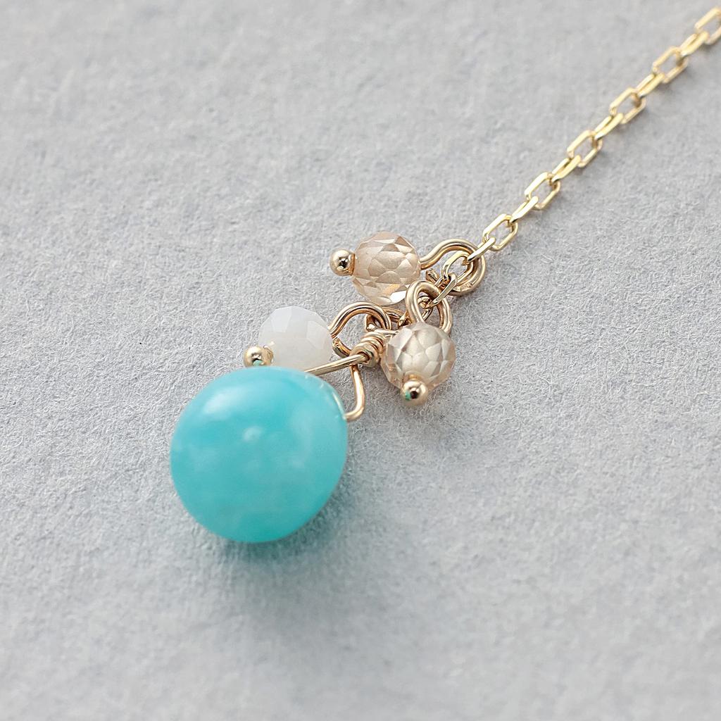 [Official] ESTELLE Women's American Earrings In 10K Yellow Gold with Amazonite, 0222-8361-0019-0000