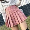 Spring and Summer Women Pleated Skirt Stripes Plaid Jk High Waist A-line Skirt Short Skirt Large Size Plaid Bustle Skirt