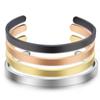 Titanium Steel C- Shaped Open-Ended Bracelet 5mm15.5cm Glossy Can Be Open-Ended Bracelet Lettering