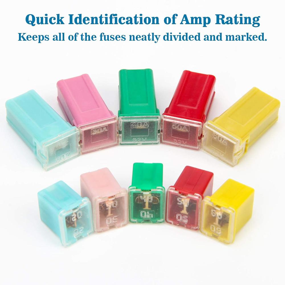 30 шт. набор автомобильных предохранителей 20A 30A 40A 50A 60A автомобильные высокие и низкие профильные коробчатые предохранители для автофургонов