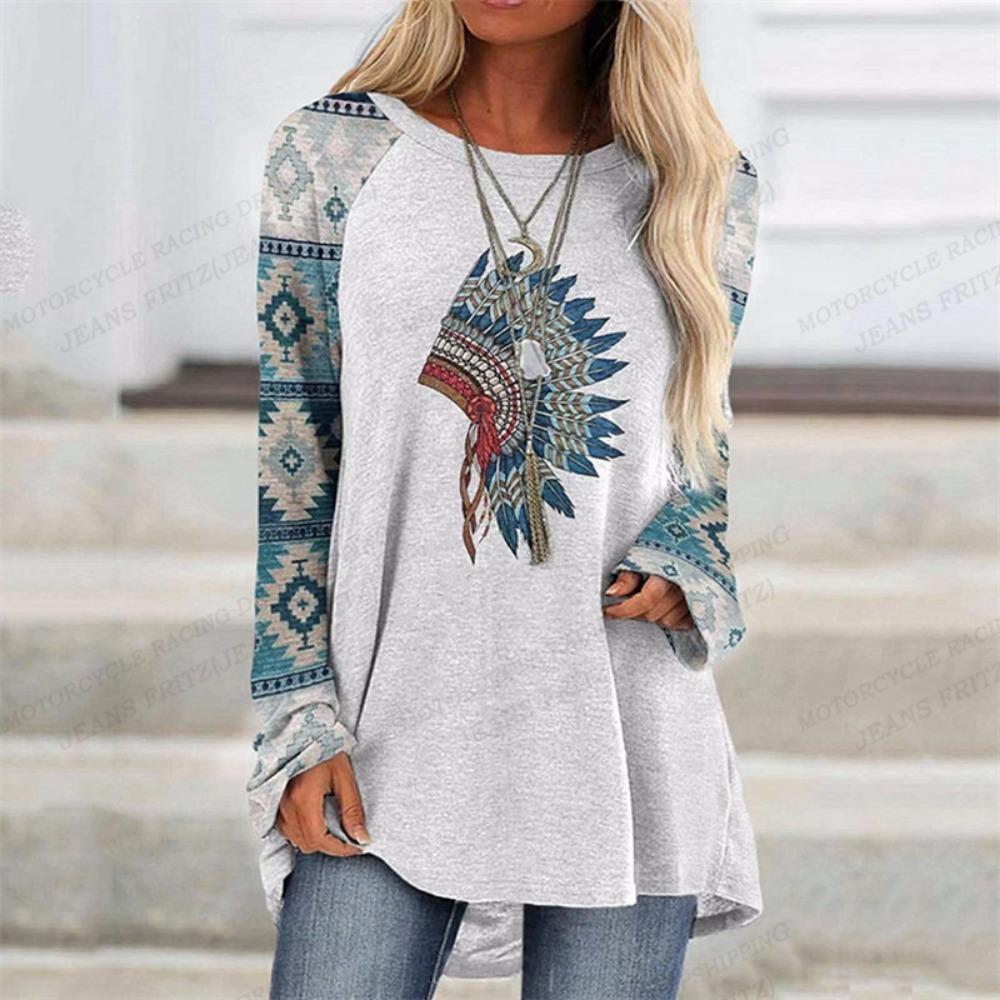 Women's T Shirt Wolf 3d Print T-shirt Women Fashion Animal T-shirts Casual Long Sleeve Tops Tees Vintage Tshirt Loose Tees Owl
