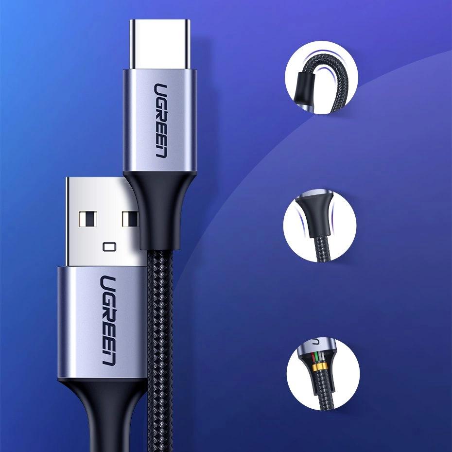 Ugreen Cable Usb - Usb Type C Quick Charge 3.0 3A 2M Gray (60128)
