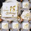 20 шт. Позолоченные цифры 18-й 20-й 30-й 40-й 50-й 60-й Годы Одноразовые Бумажные Салфетки Столовая Посуда Салфетки Счастливый День Рождения Декор Вечеринки