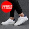 Новая обувь-лифт из натуральной кожи для мужчин, 6 см невидимое увеличение роста, белые кроссовки, обувь для повседневной носки с кортексной вставкой для увеличения роста