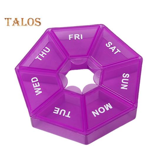 Еженедельный органайзер для таблеток с 7 отделениями, портативный дорожный футляр для таблеток, дозатор для приема лекарств один раз в день, ящик для хранения капсул