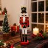 Cross-border Hot Sale 40CM Wooden Nutcracker Soldier Christmas King Puppet European Style Home & Office Use Decoration Ornaments
