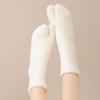 Thickened Warm Separate Toe Plush Socks Mid Tube Floor Socks Winter Two Toe Fleece Socks  Autumn