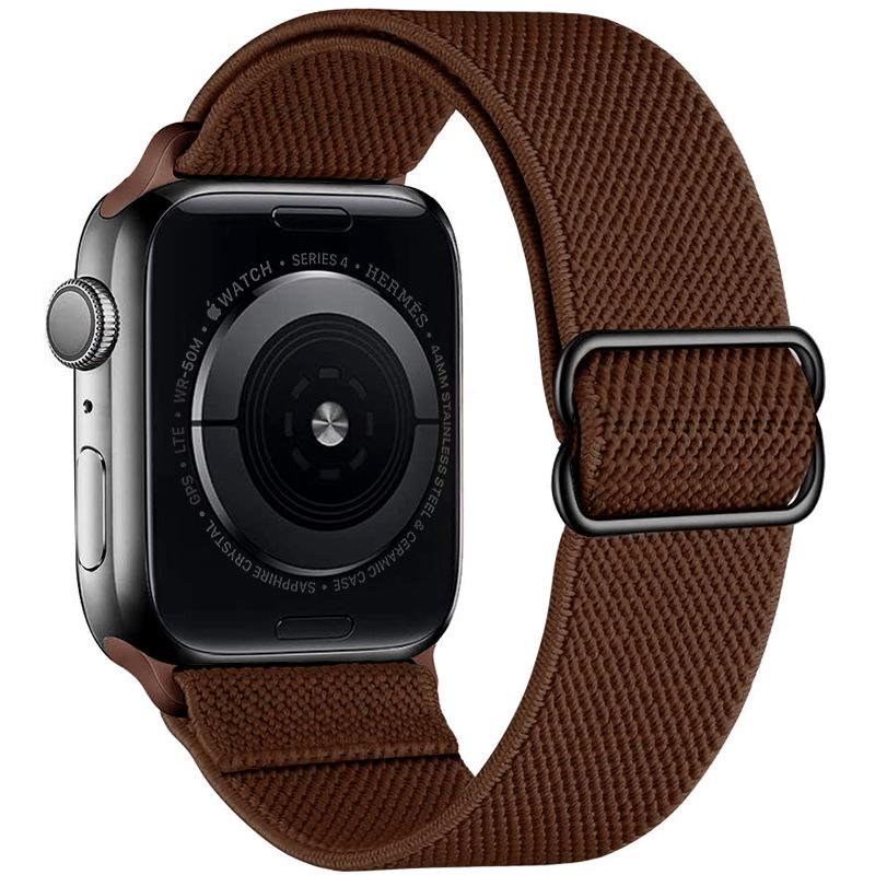 Adjustable Apple Watch Strap with Japanese Buckle - Single Loop Woven Elastic Nylon Compatible with iWatch