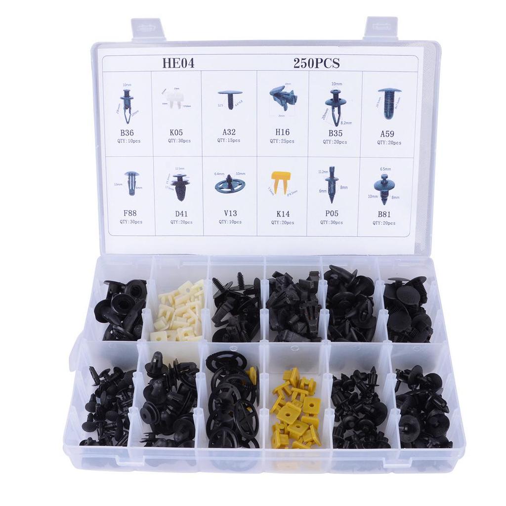 Box of 250 Snap Fasteners for Nissan & Toyota Mudguards & Hood Insulation (HE04).