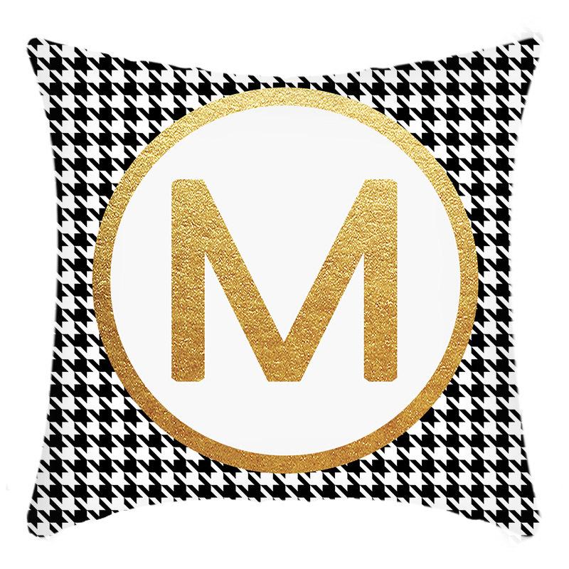 New Light Luxury Series Letter Printing Art Printing Cushion Home Sofa Cushion Cover