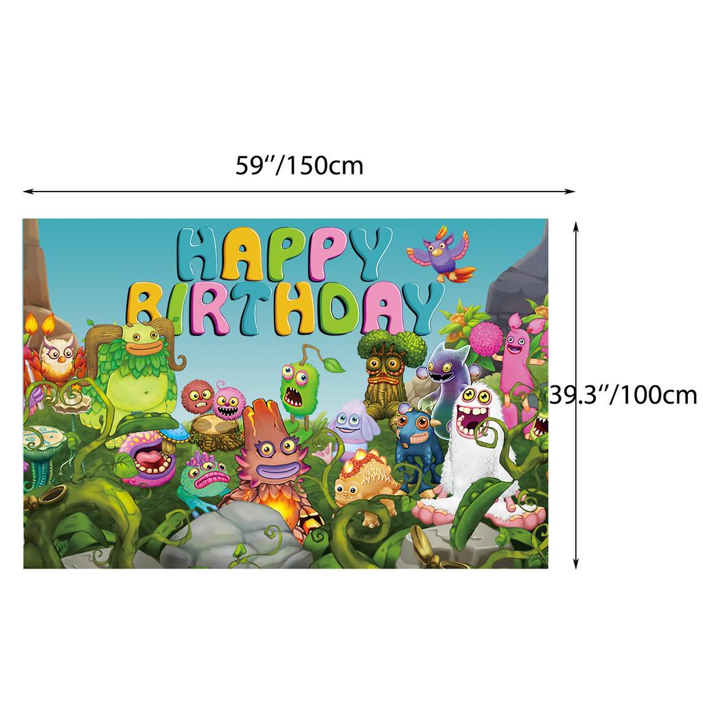 Красочный Монстр Музыкальный Концерт Украшения для Вечеринки по Случаю Дня Рождения Лесное Существо Вымпел Баннер Воздушные Шары Топперы для Торта