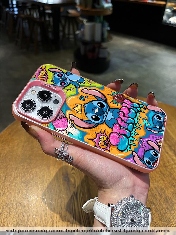 Серебряный чехол Stitch для iPhone 12/12 Pro Max/13/14/15 Plus/16/17