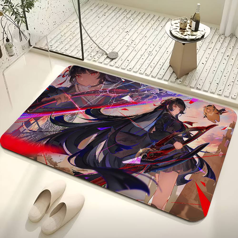 New Kawaii Chisa Gaming Wuthering Waves Cute Anime Room Mats Retro Multiple Choice Living Room Kitchen Rug Non-Slip Welcome Rug