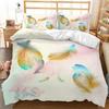 Feather Duvet Cover Vaned Types and Natal Contour Flight Bird Feathers Animal Skin Element Print King Size Polyester Qulit Cover