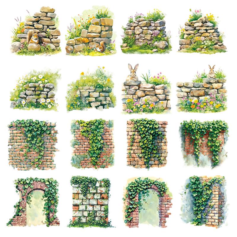 10 листов/пакет Набор наклеек Садовый ландшафтный дизайн Справочник Канцелярские товары DIY и Скрапбукинг Чехол для телефона Дневник Украшение