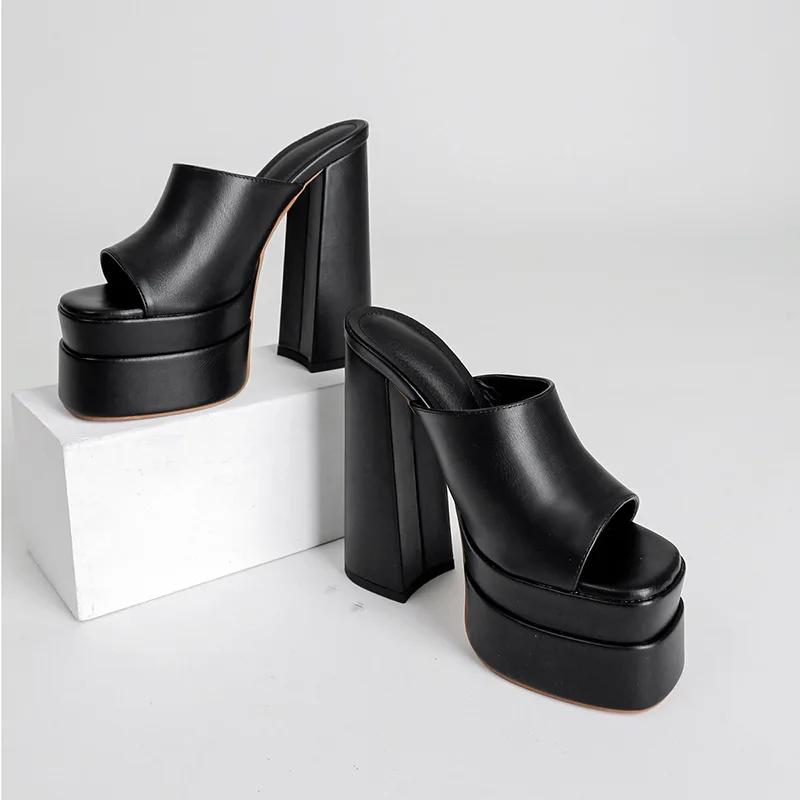 NEW High Heels Women Shoes Platform Slippers Summer Shoes Sandals Outdoor Slippers Female Chunky Heels High Heels Sandals