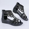 2025 Новые сандалии на платформе-клине, римские сандалии с открытым носком, женская обувь, сандалии со стразами для отдыха, легкая резиновая подошва