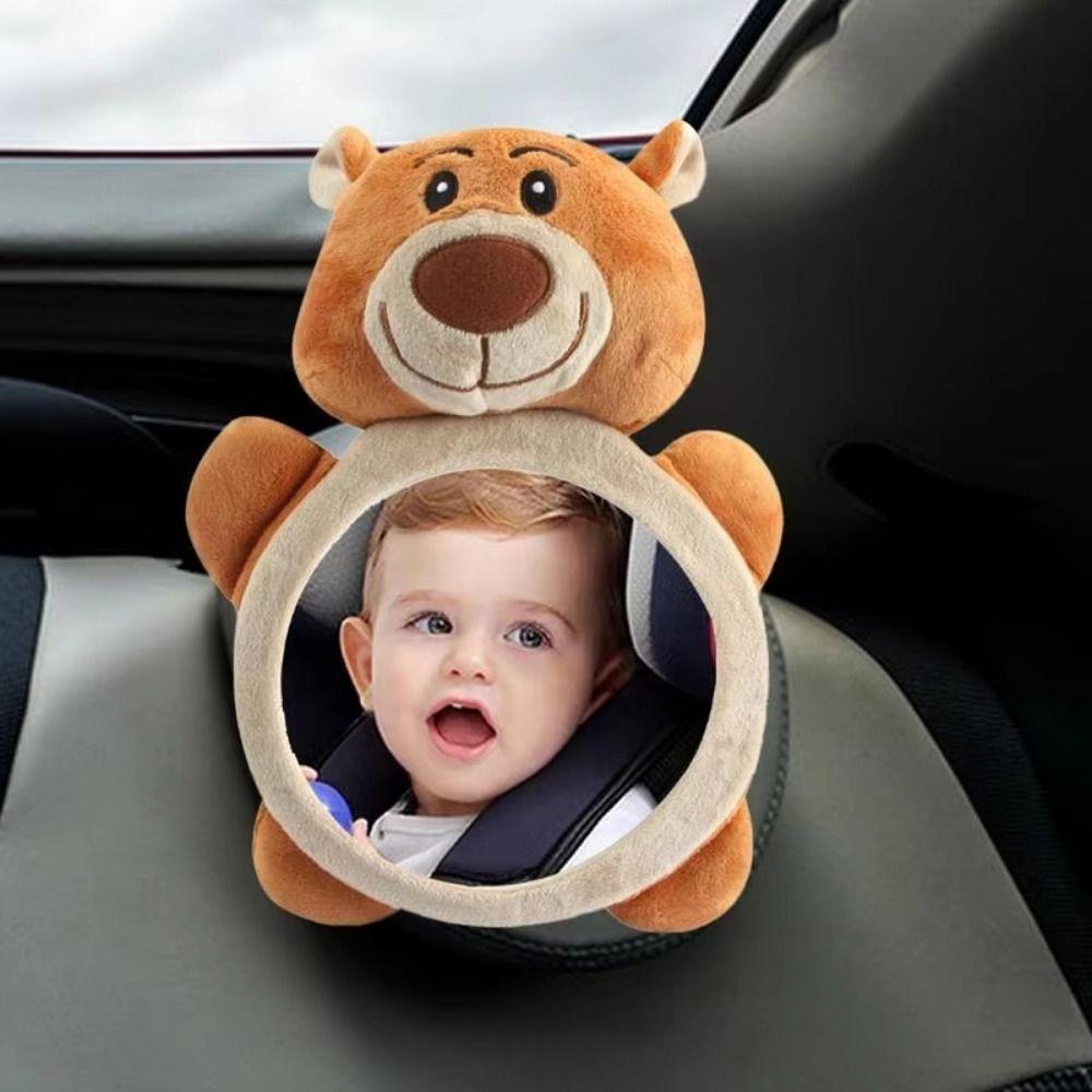 Cartoon Plush Toy Safety Baby Observation Mirror Cute Car Rear Seat Mirror Blind Spot