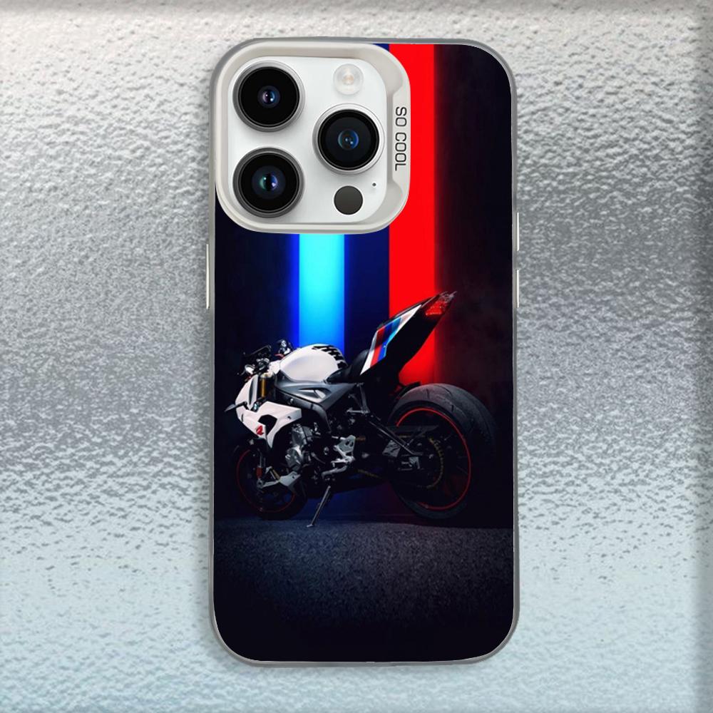 Чехол для телефона Bike B-Bmwes Moto S1000rr Для iPhone 16,15,14,13,12,11,Mini,Pro,MAX Белый Матовый Ударопрочный Чехол