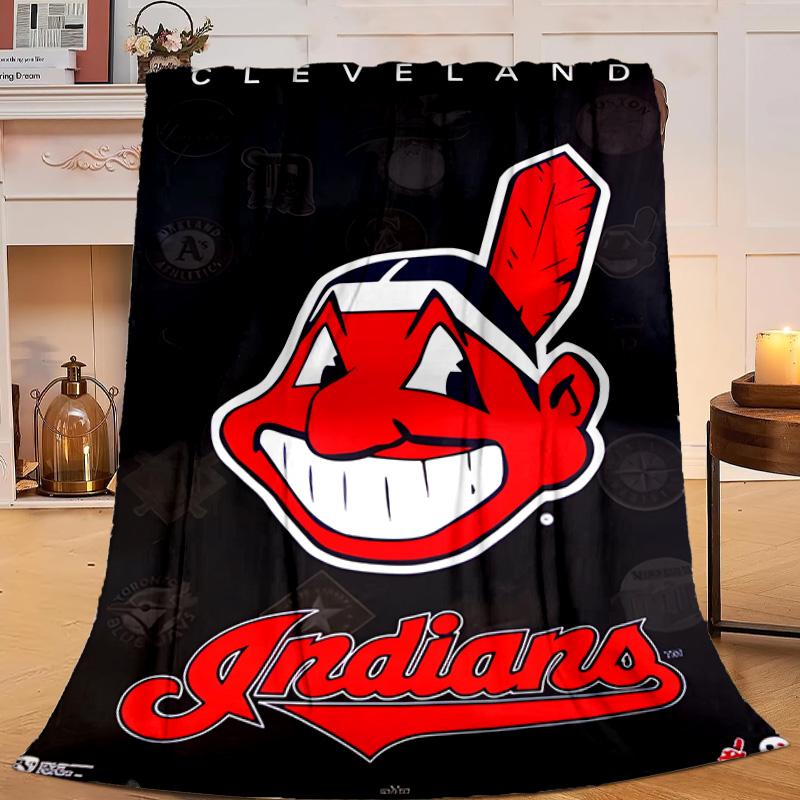 Cleveland Chief Symbol Blanket Flannel Throw for Sofa, Travel, Camping, Livingroom, Office, Chair and Bed Soft and Warm Holiday gifts