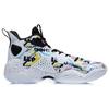 Li-Ning Air Strike Series Shock Absorbing Non-Slip Durable Mid-Top Basketball Shoes Men Sneakers White Black Multicolor ABPR067-4