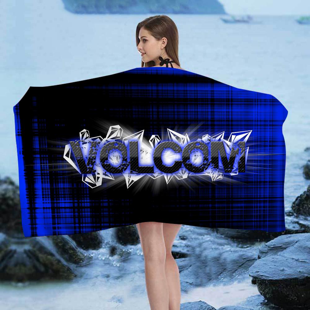 V-VOLCOM LOGO Большие пляжные полотенца из микрофибры Быстросохнущее полотенце Песчаные пляжные полотенца Полотенце для бассейна для путешествий Плавание Бассейн Йога