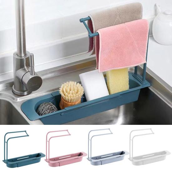 Полка для хранения раковины Вешалка для полотенец Расширяемая Телескопическая конструкция Вентиляция Дренаж Простая установка Многофункциональный