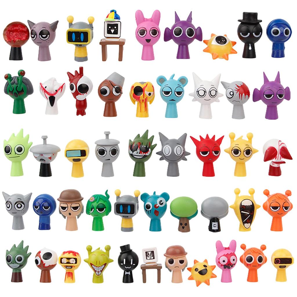 Splanky Figure 48 Set Super Mini (Height Approx. 3.5 Cm) Singing Monster Toy Accessories (For Children 5 Years and Older) Splanky Goods Gift (48