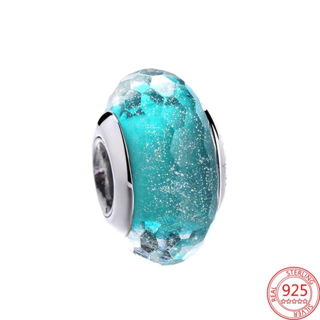 925 Sterling Silver Glass Beads Charms for Jewelry DIY Making Fit Original Bracelets Bangles for Women Gift