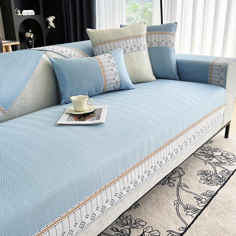 Summer Summer Mat Sofa Mat Non-Slip Solid Wood Leather Full Covered Cloth