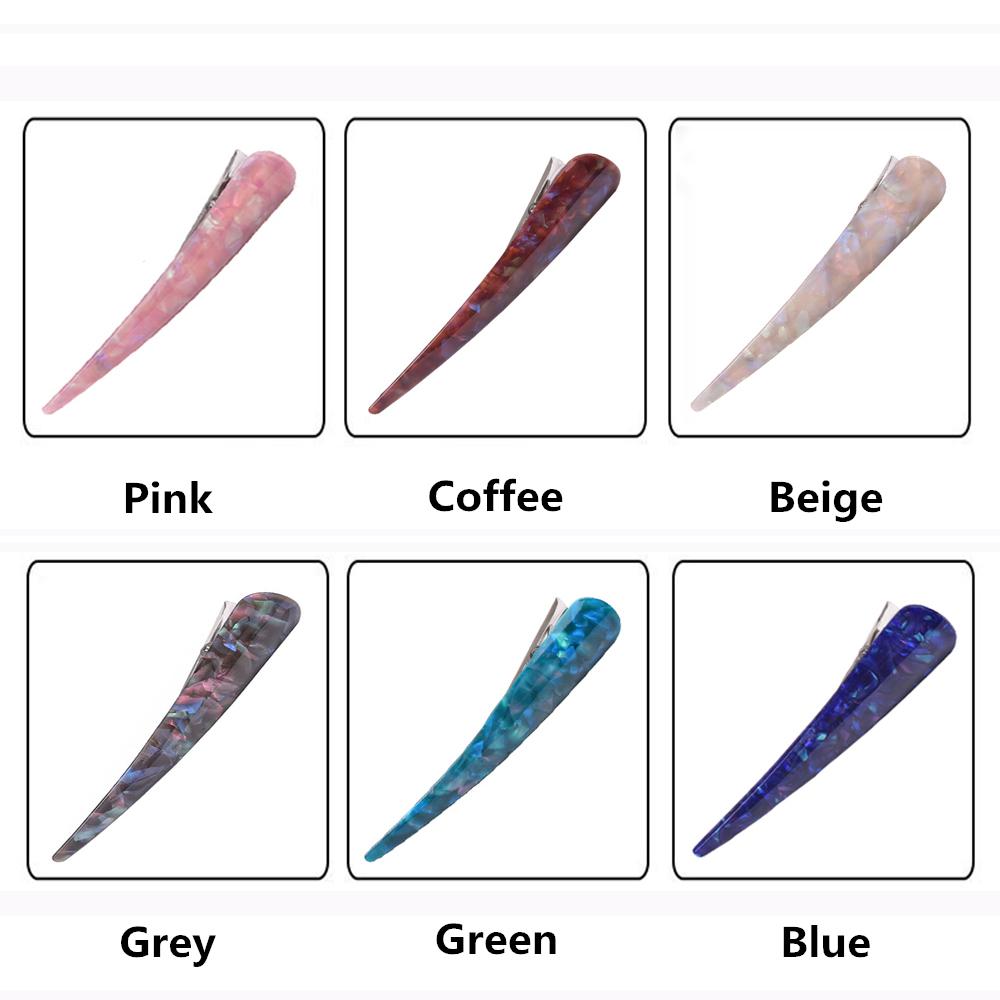 Women Barrette Long Stick Metal Hairgrips Non-Slip Large Alligator Hair Clips Acetic Acid Hairpin
