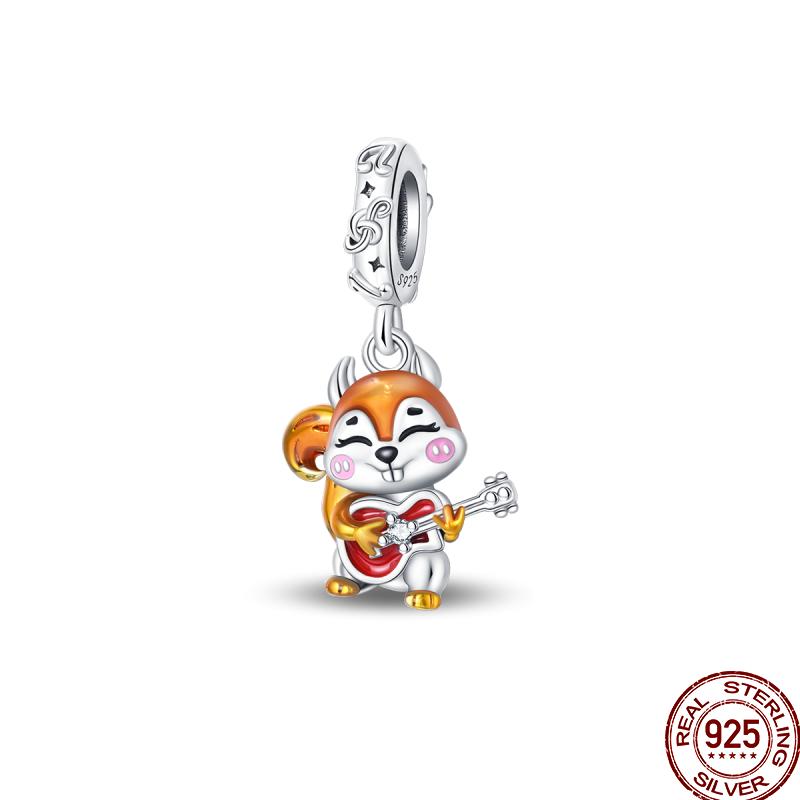 Copper Pumpkin Maple Leaf Squirrel Scarecrow Harvest Autumn Charm Beads Suitable For Pan Original Bracelet